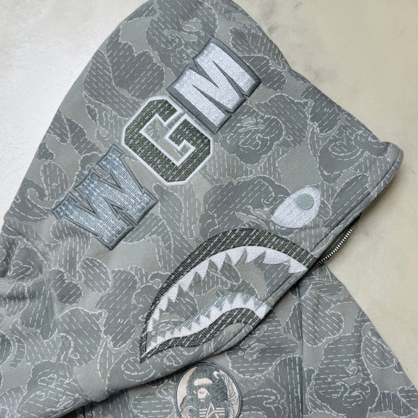 [L] Bape x Alpha Industries Collab Shark Hoodie