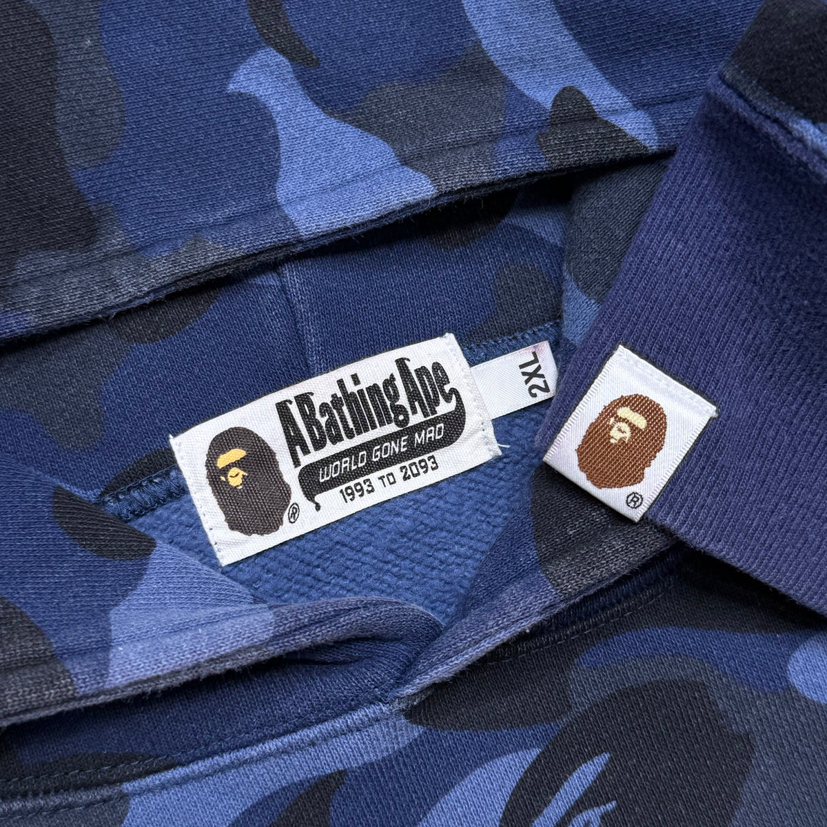 [2XL] Bape Blue Camo Pullover Shark Hoodie