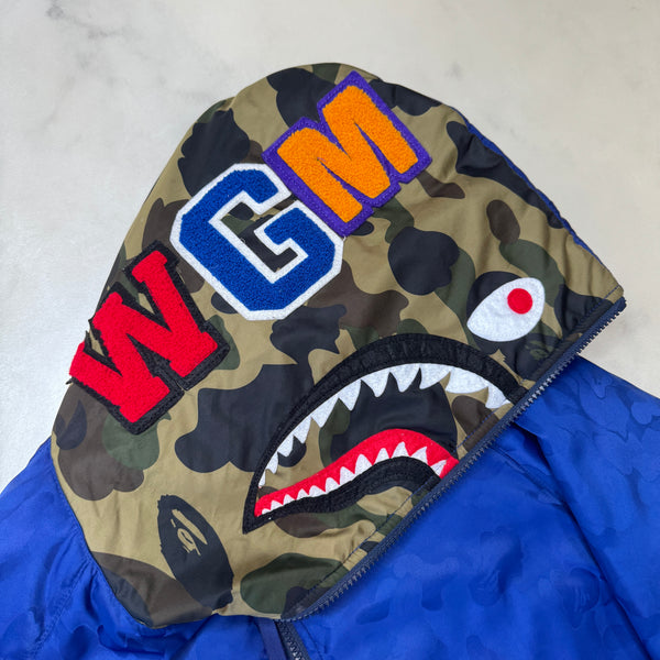 [M] Bape Subtle Camo Puffer Shark Hoodie