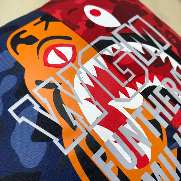 Bape Split Red/Blue Camo Huge Tiger/Shark Pillow