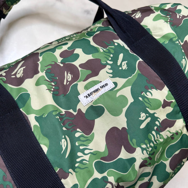 Bape Green Fire Camo Huge Duffle Bag