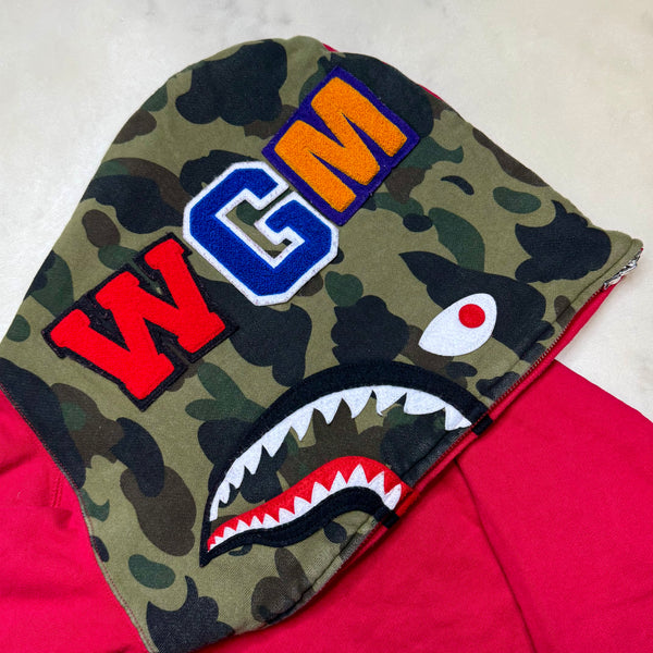 [XL] Bape Half Camo Full-Zip Shark Hoodie