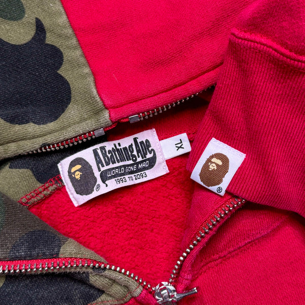[XL] Bape Half Camo Full-Zip Shark Hoodie