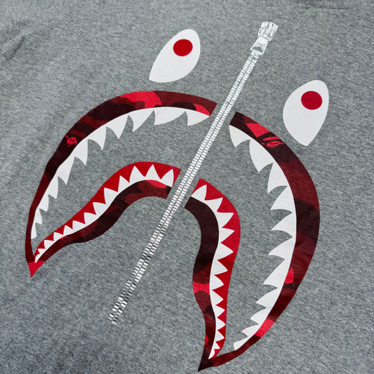 [M] Bape Red Camo Shark Tee