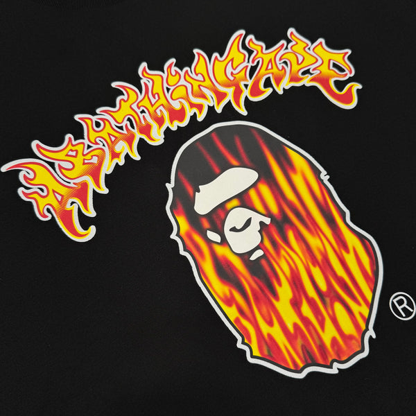 [L] OG Bape Flame Pattern Ape Tee