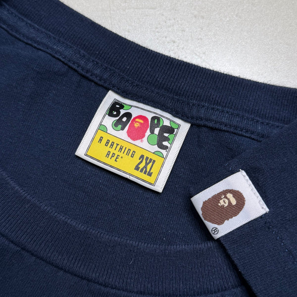[2XL] Bape Navy Side Ape Tee