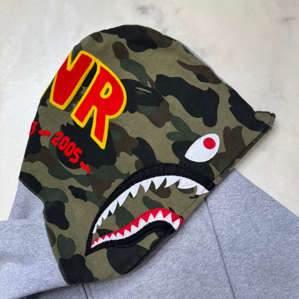 [M] Bape Grey Half Camo Shark Hoodie