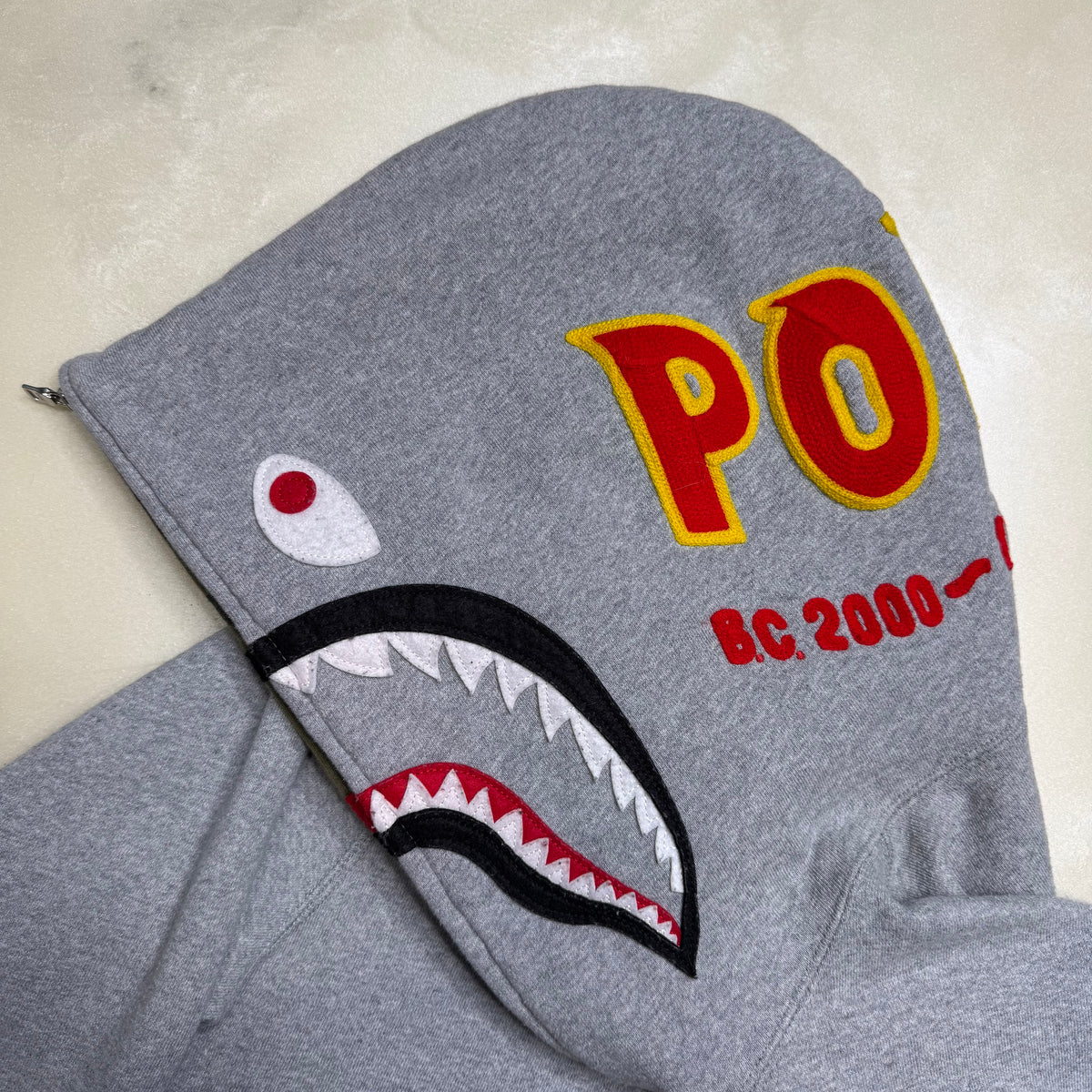 [M] Bape Grey Half Camo Shark Hoodie