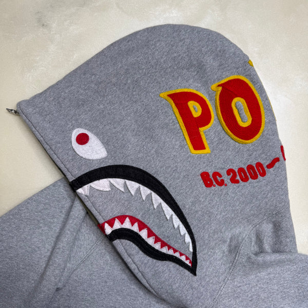 [M] Bape Grey Half Camo Shark Hoodie