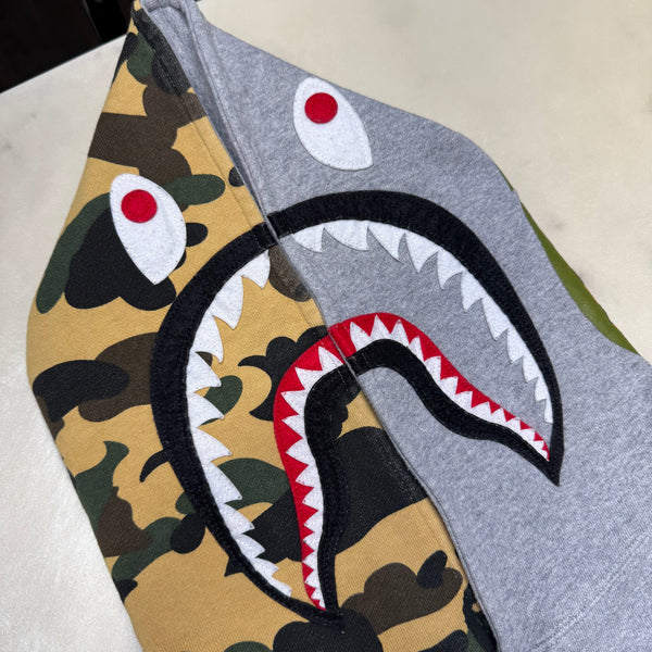 [M] Bape Grey Half Camo Pullover Shark Hoodie