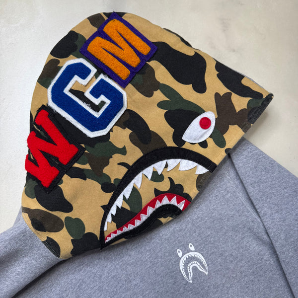 [M] Bape Grey Half Camo Pullover Shark Hoodie