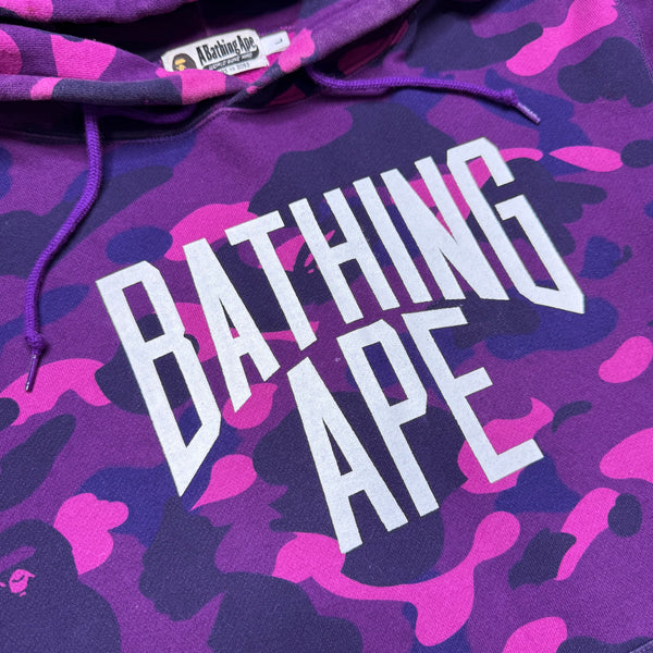 [L] Bape Purple Camo NY Logo Hoodie