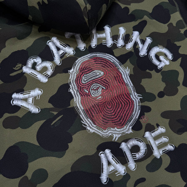 [L] Bape 1st Camo Brush College Logo Hoodie