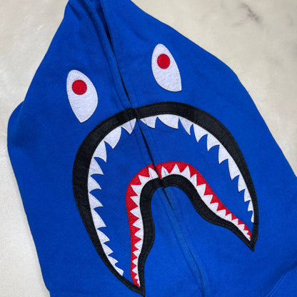 [2XL] Bape Blue Pullover Shark Hoodie