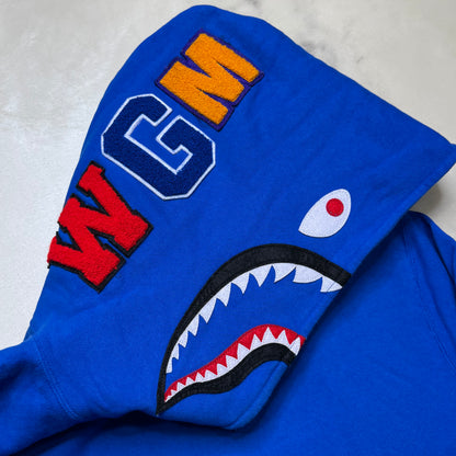[2XL] Bape Blue Pullover Shark Hoodie
