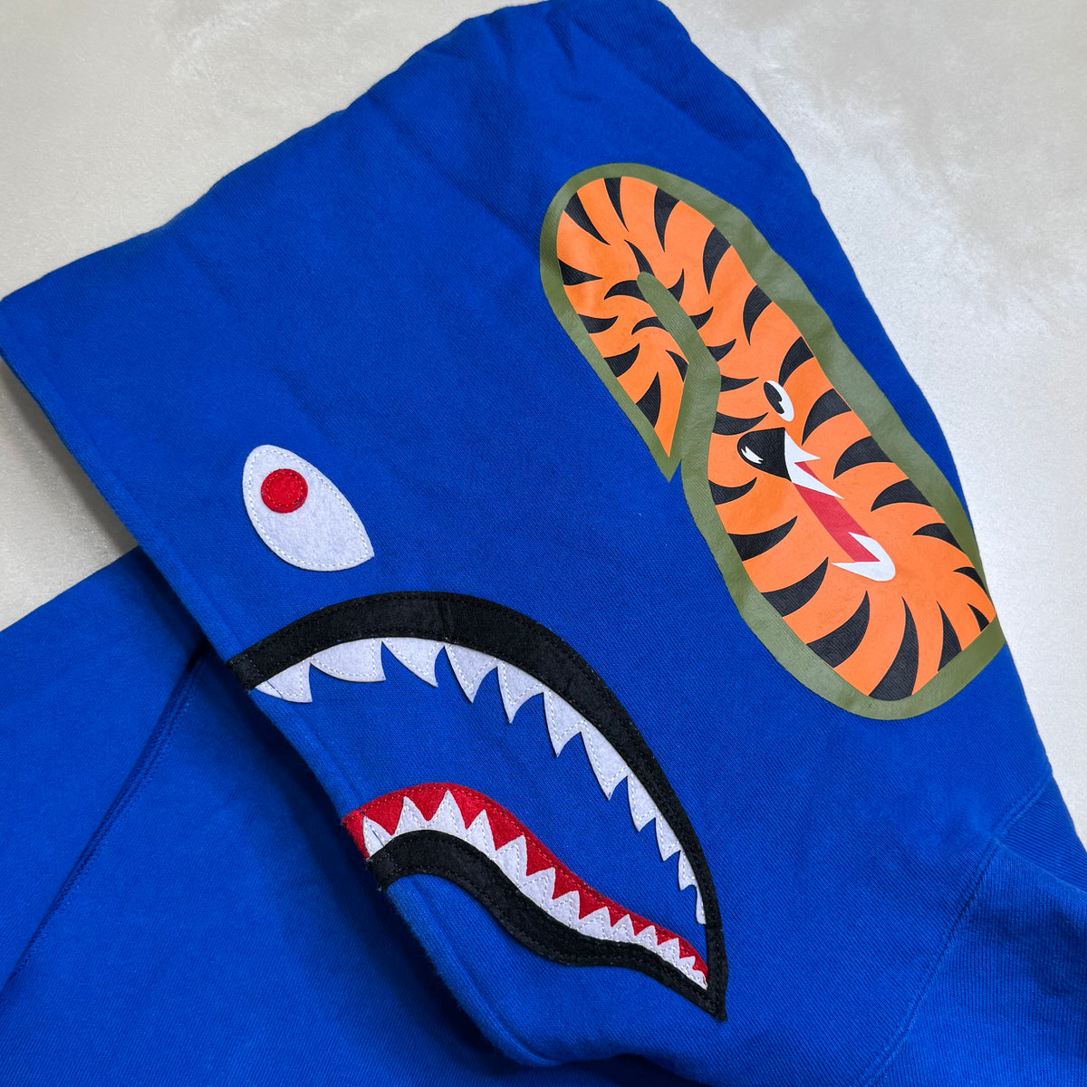 [2XL] Bape Blue Pullover Shark Hoodie