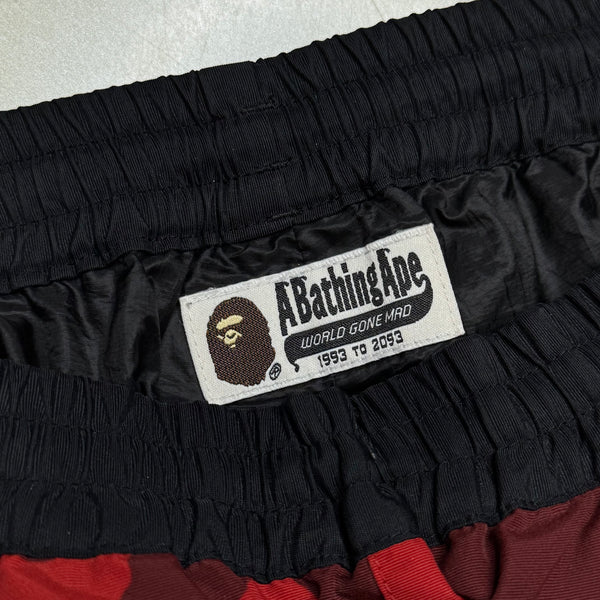 [XL] Bape Red 1st Camo Track Pants