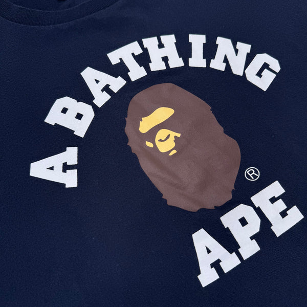 [M] Bape Navy College Logo Tee
