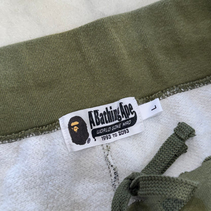 [L] Bape Green Shark Camo Sweatpants