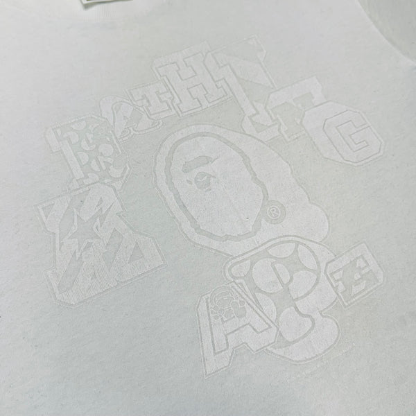 [S] Bape White on White College Logo Tee