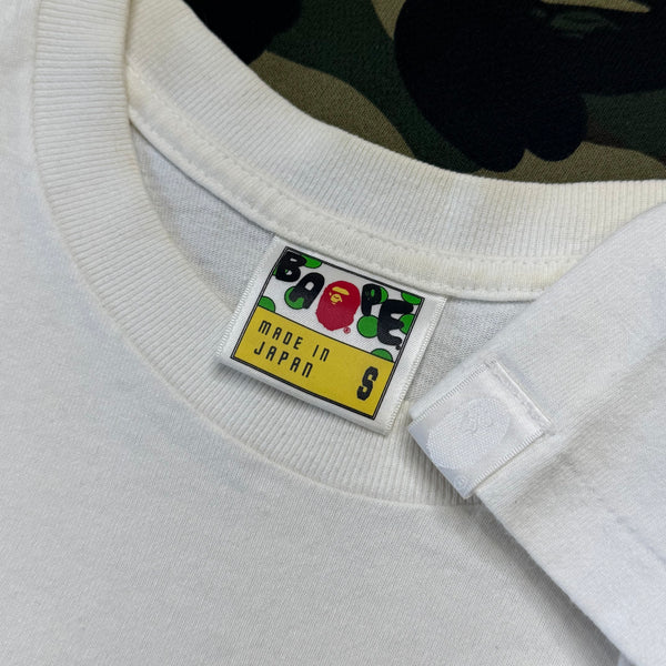 [S] Bape White on White College Logo Tee