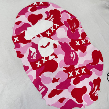 [L] Bape x God Selection Pink Ape Tee
