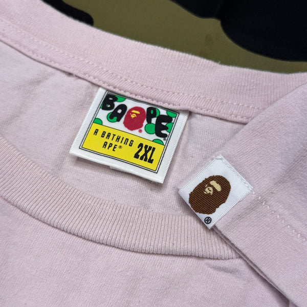 [2XL] Bape Dust Pink College Logo Tee