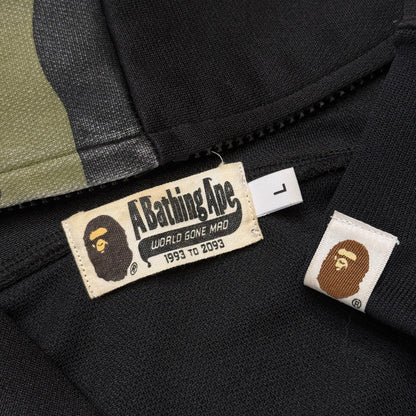 [L] Bape Half Camo Polyester Shark Hoodie