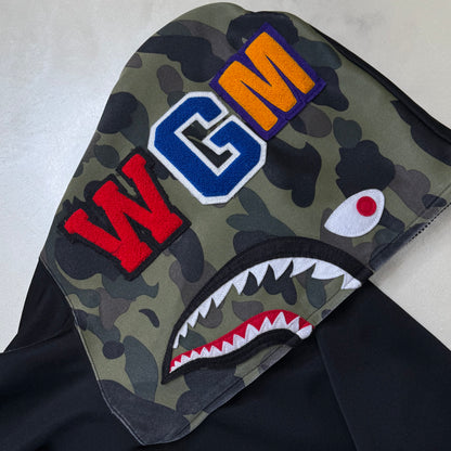 [L] Bape Half Camo Polyester Shark Hoodie