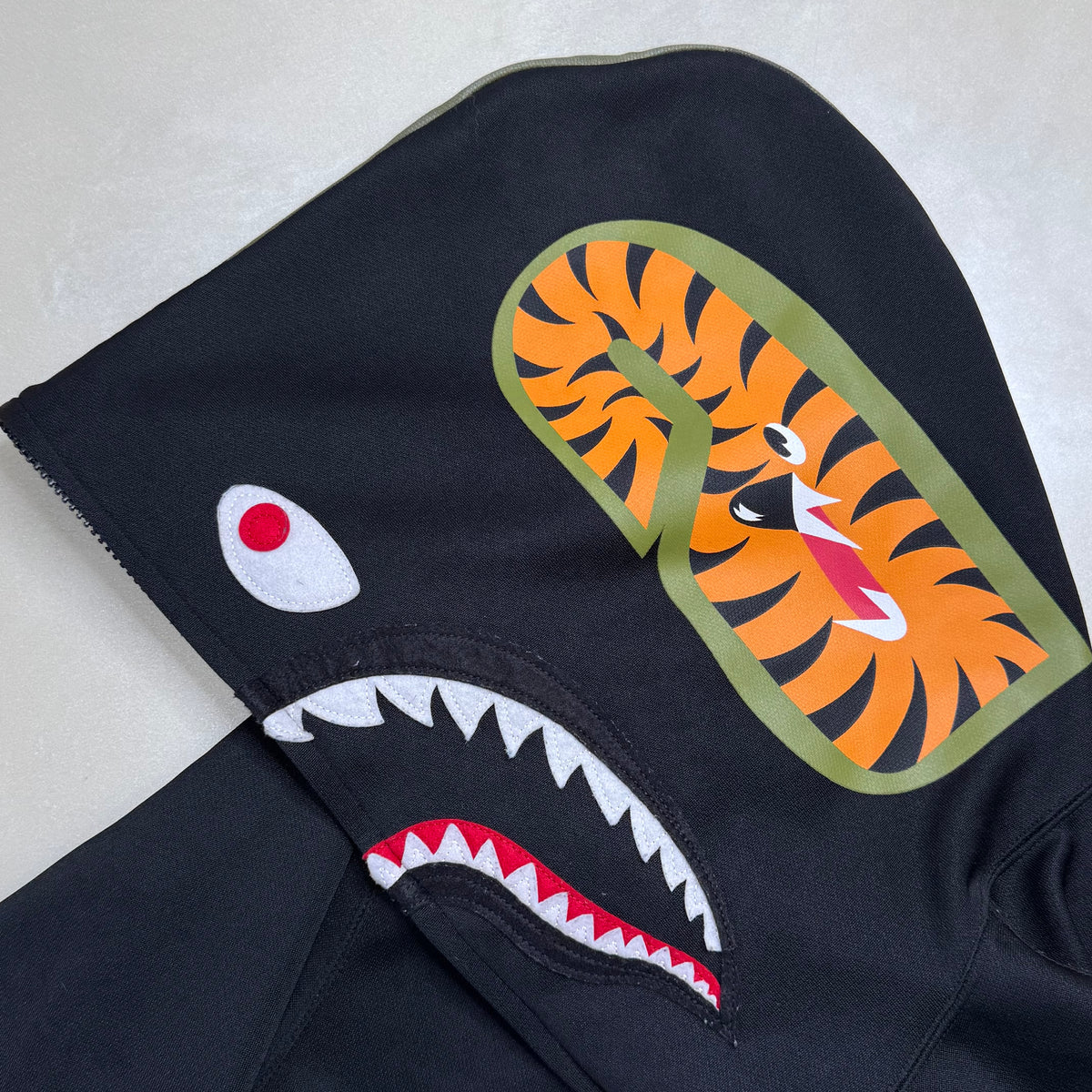 [L] Bape Half Camo Polyester Shark Hoodie