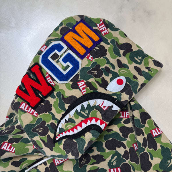 [L] Bape x ALIFE Collab Shark Hoodie