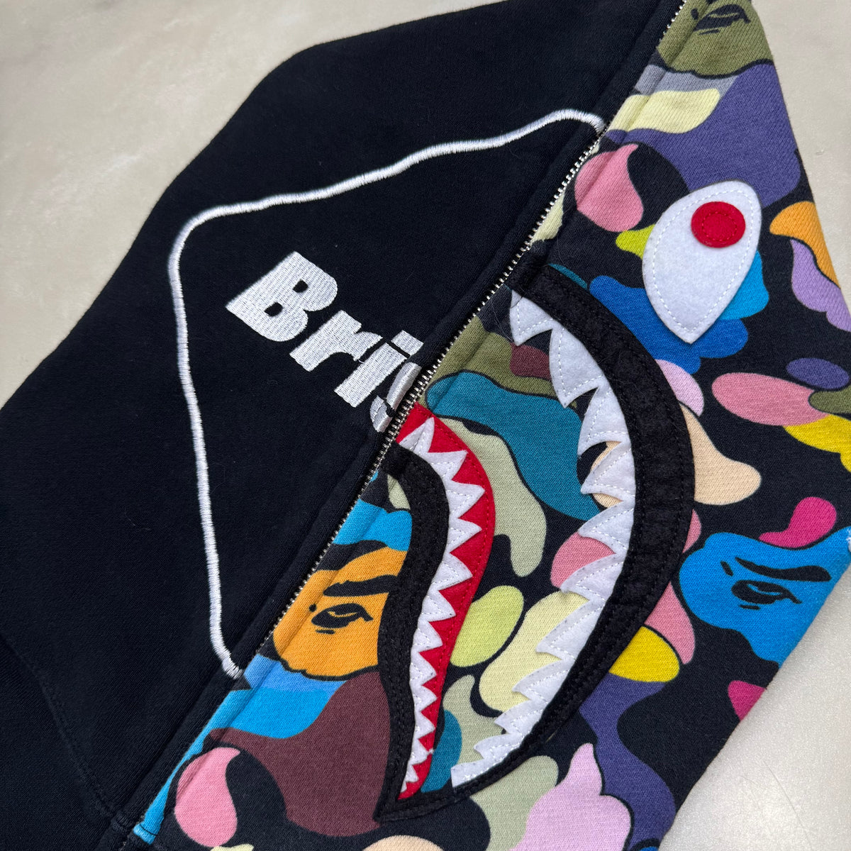 [L] Bape x FCR Bristol Collab Shark Hoodie