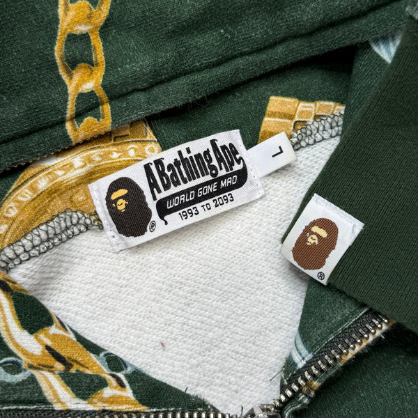 [L] Bape Jewels Pattern Shark Hoodie