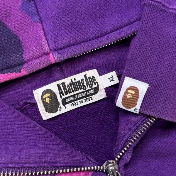 [XL] Bape Purple Half Camo Shark Hoodie