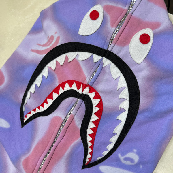 [2XL] Bape Liquid Camo Full-Zip Shark Hoodie