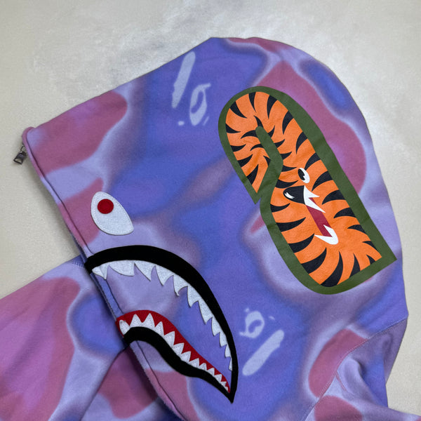 [2XL] Bape Liquid Camo Full-Zip Shark Hoodie