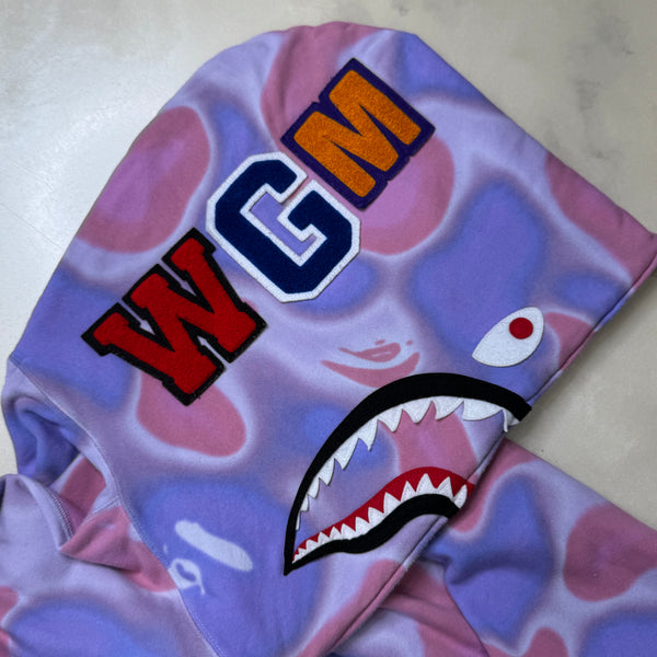[2XL] Bape Liquid Camo Full-Zip Shark Hoodie