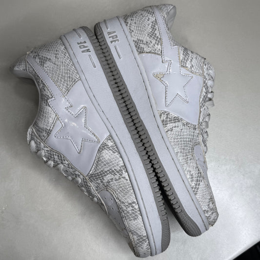 [11] Bape White Snakeskin Bapestas