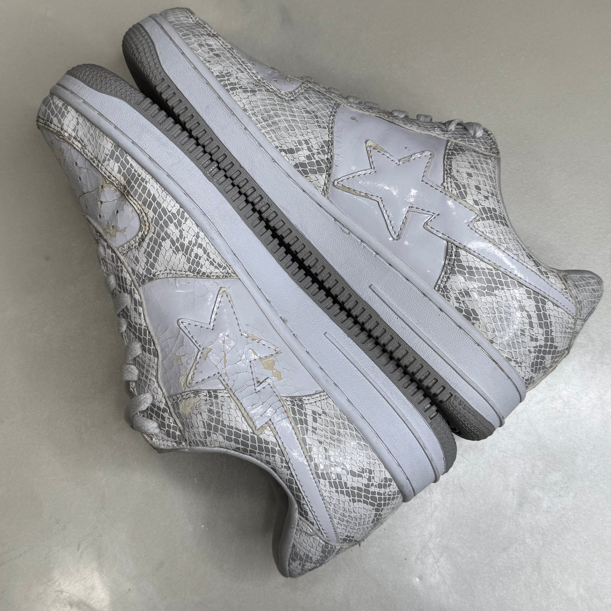 [11] Bape White Snakeskin Bapestas