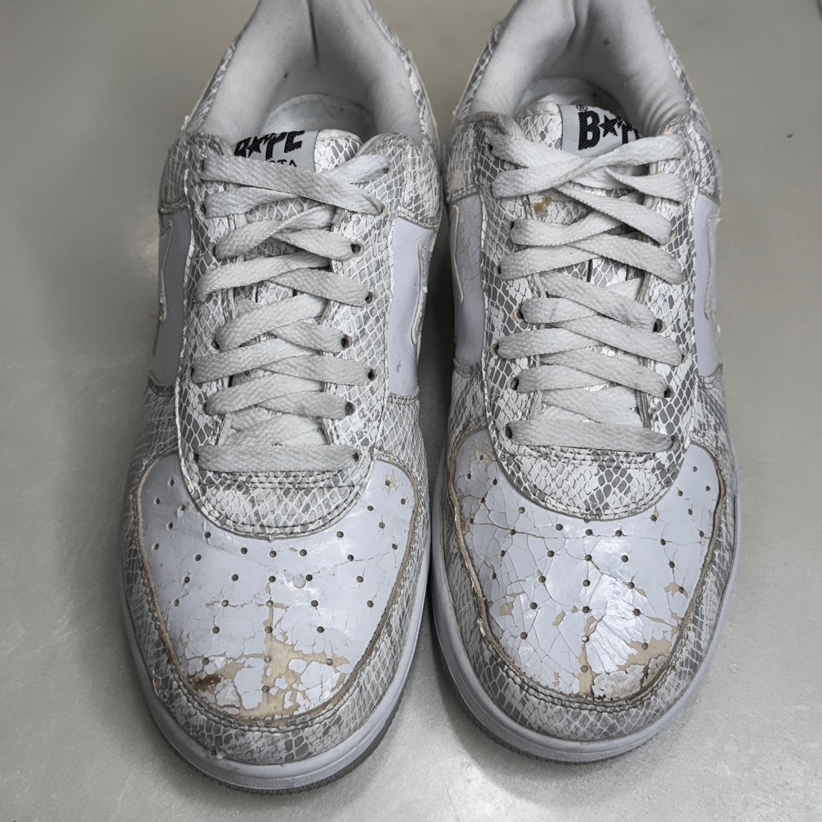 [11] Bape White Snakeskin Bapestas