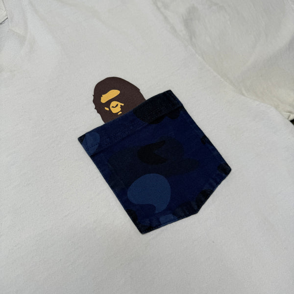 [L] Bape Blue Camo Pocket Tee