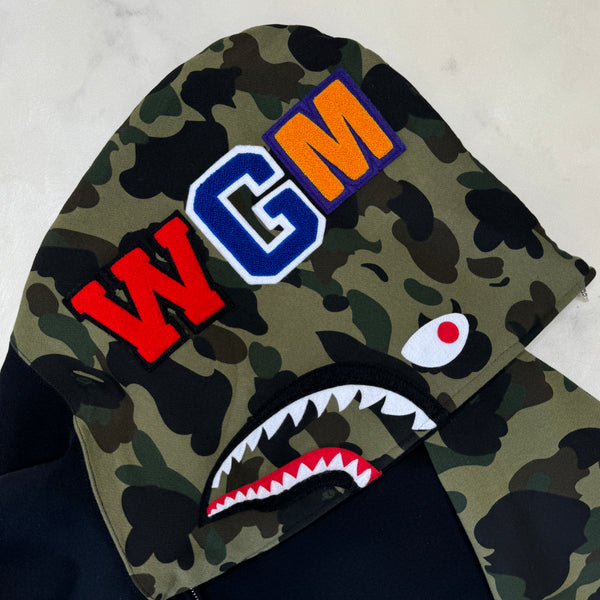 [2XL] Bape Half Camo Shark Hoodie