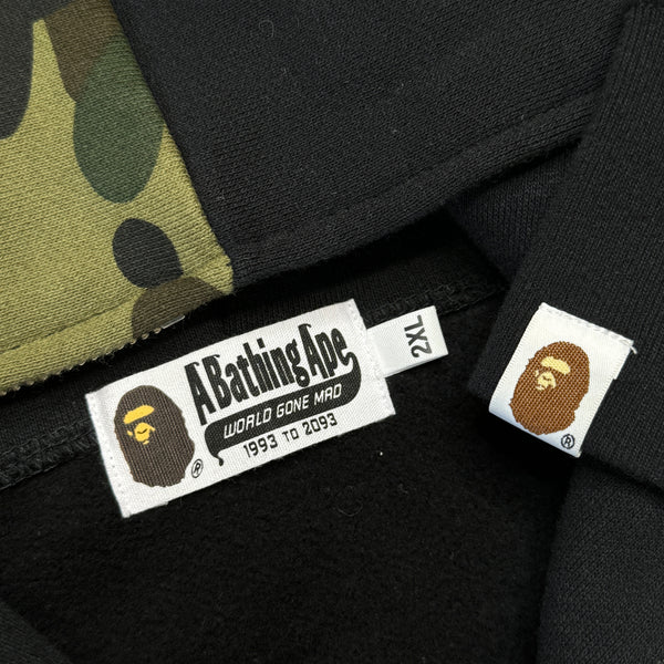 [2XL] Bape Half Camo Shark Hoodie