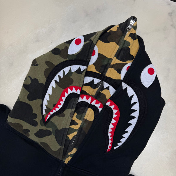 [2XL] Bape 1st Camo Double Shark Full-Zip Hoodie