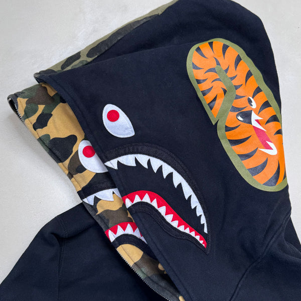 [2XL] Bape 1st Camo Double Shark Full-Zip Hoodie