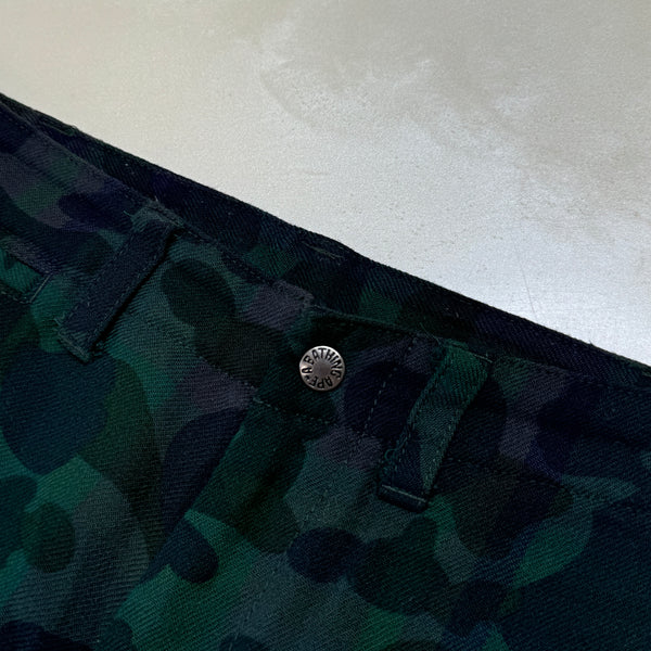 [XL] Bape Green Plaid Camo Shorts