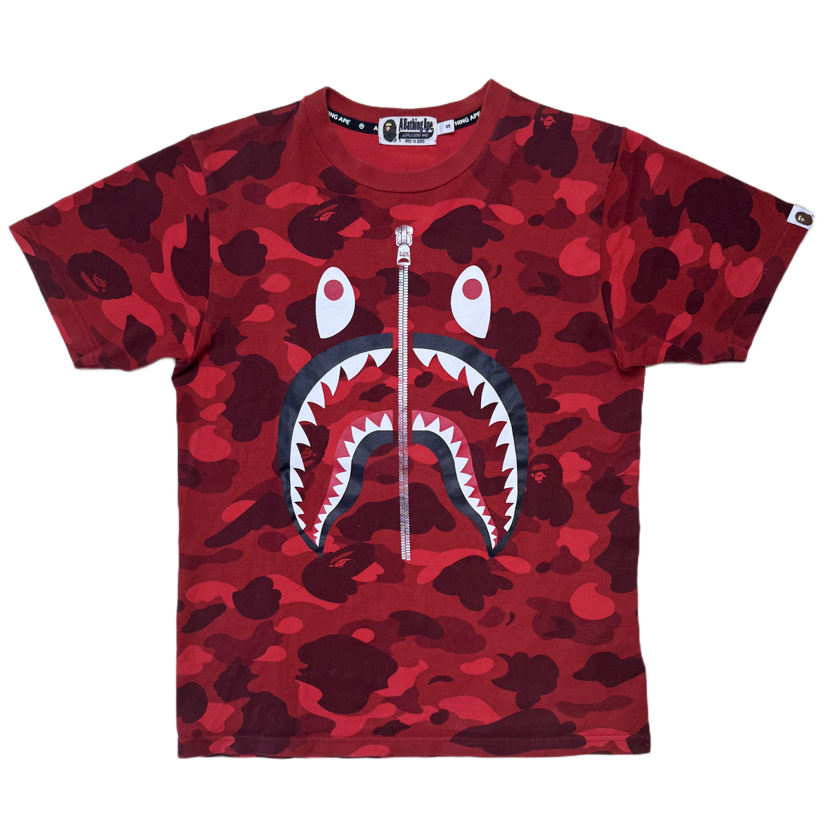 [S] Bape Red Camo Shark Tee