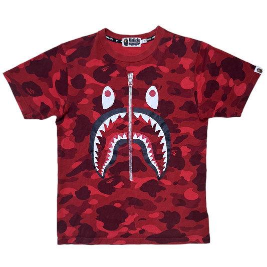 [S] Bape Red Camo Shark Tee