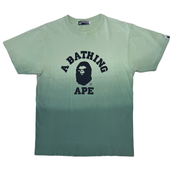 [L] OG Bape Green Gradient College Tee