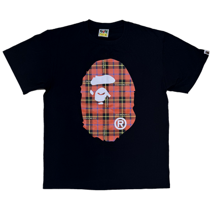 [XL] Bape Red Plaid Ape Head Tee
